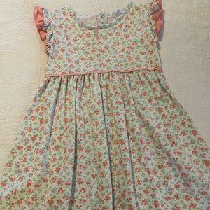 Ishtex Floral Kids Dress with Ruffle Sleeves